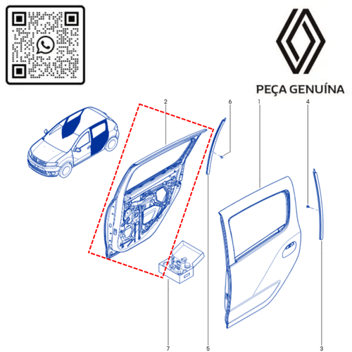 RN 550780 6001550780 PORTA TRAS. DIR. SANDERO STEPWAY ...13 3